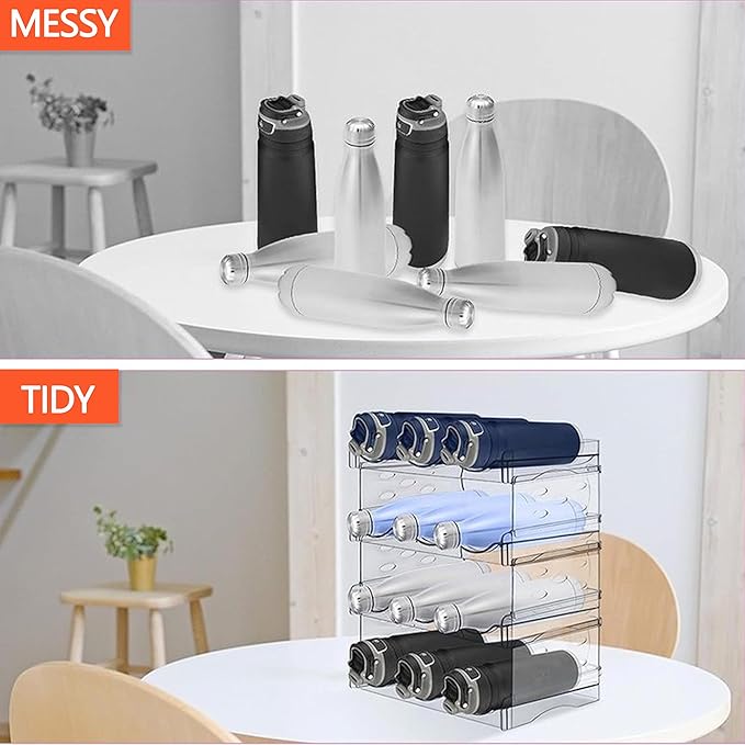 Baosia Stackable Wine Rack,Wine Bottle Holder for Inside Cabinet,for Pantry,Refrigerator,Countertop Organization-3 Tiers for 9 Bottles