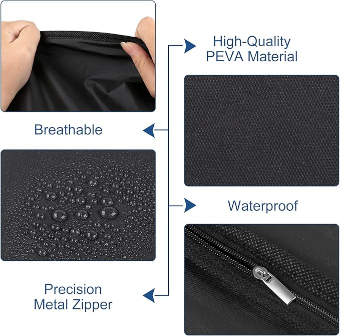 Dress Bags for Gowns,60" Long Dress Garment Bag, Garment Bags for Hanging Clothes,Dress Cover with Clear Window for Women's Coats, Formal Gowns, and Evening Dresses (Black)