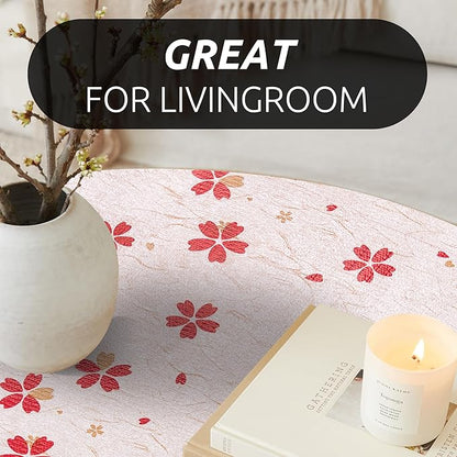 RAY STAR 12X120 Inch Shelf Liner for Kitchen Cabinets, Non-Adhesive Cabinet Liner Washable, PVC Drawer Liner for Dresser Non-Slip Bathroom (Red Floral)(5 Roll)