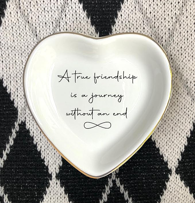 True Friendship Is A Journey Without An End Ring Dish, Friends Jewelry Dish, Thank You Gift, Bridesmaids Gift, Friendship Gift, Bestie Gift, Best Friend Gift, Friend Birthday Gift, Sisters Gifts