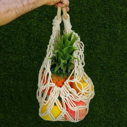 2 Pcs 11.8 x 20 Inch Large Macrame Fruit Hammock Under Cabinet Veggie Banana Hammock Hanging Fruit Basket Saves Counter Space for Kitchen Hand-woven Lace Hanging Basket for Kitchen(Novelty Style)