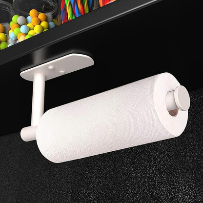 VAEHOLD Adhesive Paper Towel Holder Under Cabinet Wall Mount for Kitchen Paper Towel, Paper Towel Roll Holder Stick to Wall, Stainless Steel - Brown