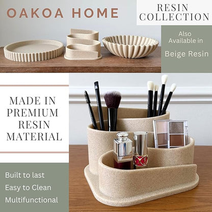 OAKOA Black Desk Organizer - Modern Desk Accessories - Aesthetic Desk Accessories - Desk Decor - Black Pen Holder