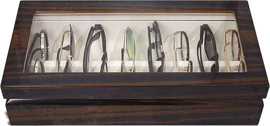 OYOBox Maxi Luxury Eyewear Organizer, Lacquered Wood Box for Glasses + Sunglasses
