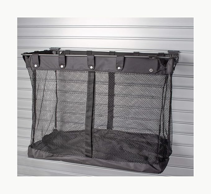 HandiWall Large Mesh Basket for Ball and Sports Storage on Garage Slatwall Panels