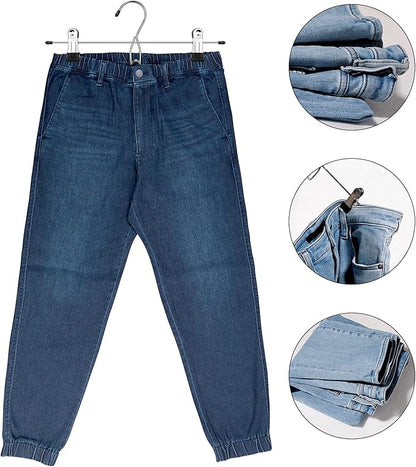 12 Pcs College Dorm Room Supplies Decor Skirt Pants Hangers with Clips Heavy Duty Clip Space Saving Stackable Add on Metal Organization and Storage for Jeans Towels Skirt Trousers Ties Socks