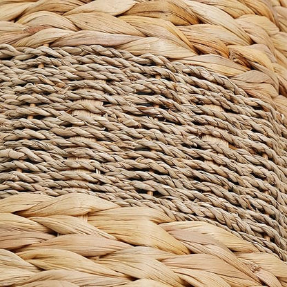 YANGQIHOME Wicker Trash Can with Lid - Water Hyacinth & Seagrass Garbage Can - Handwoven Wicker Waste Basket for Bathroom, Bedroom, Office, Living Room, Laundry Room - 3.8 Gallon