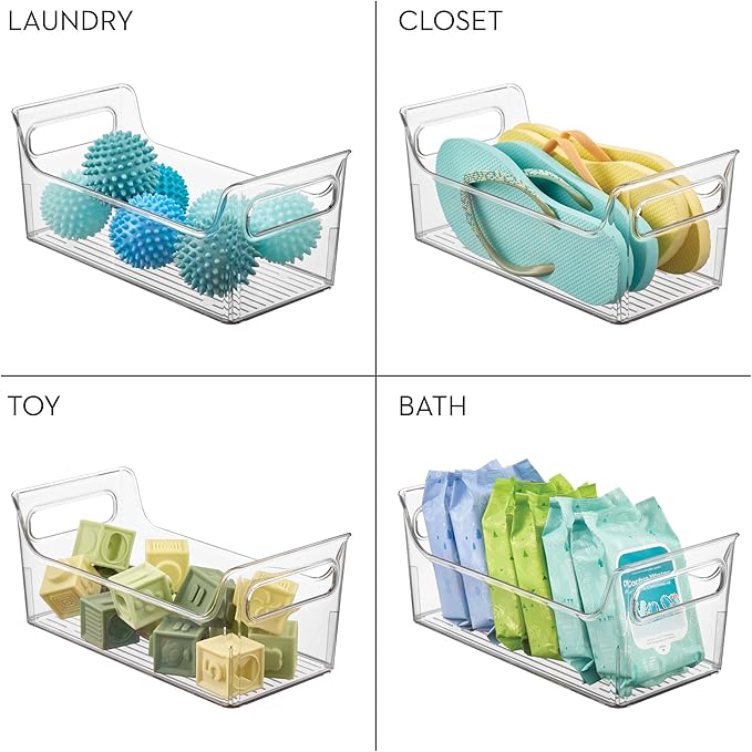 iDesign Plastic Condiment Organizer with Handles for Fridge - Clear - Made in USA