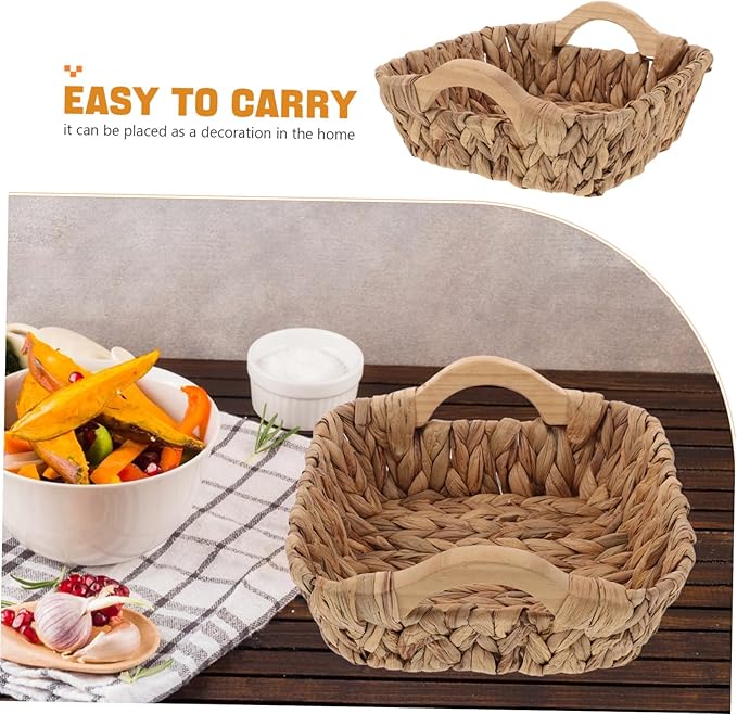 IMIKEYA Rustic Wicker Storage Basket Wicker Basket Pantry Organizer for Kitchen Bathroom