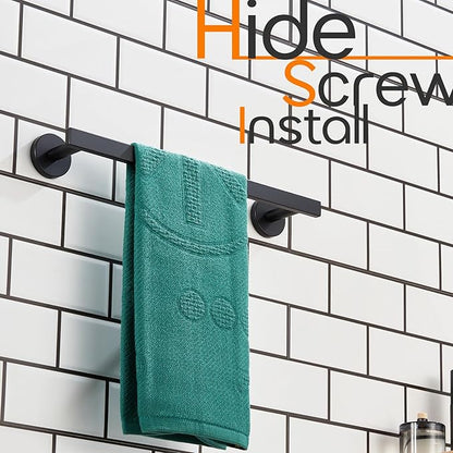 12 Inch Bathroom Towel Bar Bath Towel Rack Kitchen Towel Holder Towel Ring Wall Mounted SUS304 Stainless Steel Matte Black AN4001MB-L12