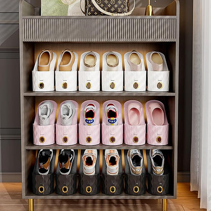 15 Pack Shoe Slots Organizer, Adjustable Shoe Stacker for Closet Storage, Double Layer Space Saver, Durable and Stackable Shoe Holder for Sneakers Heels and Flat