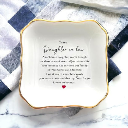 Mother In Law Gift: Ring Dish, Jewelry Dish for Daughter In Law's Birthday or Wedding