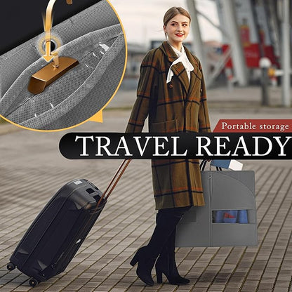 10 Pack 40-inch Suit Bag Garment Bag for Travel and Storage, Garment Bags for Hanging Clothes with Zipper and Visible Transparent Window, Gray