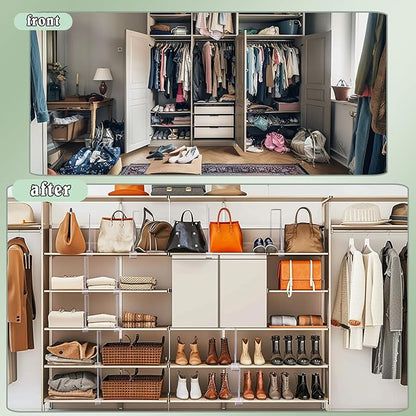 Shelf Dividers for Closet Organization, 12Pcs Closet Purse Organizeder Acrylic Shelf Dividers Purse Closet Organized Closet Dividers for Shelves Clear Shelf Dividers Shelf Separators in Closet (6Pcs)