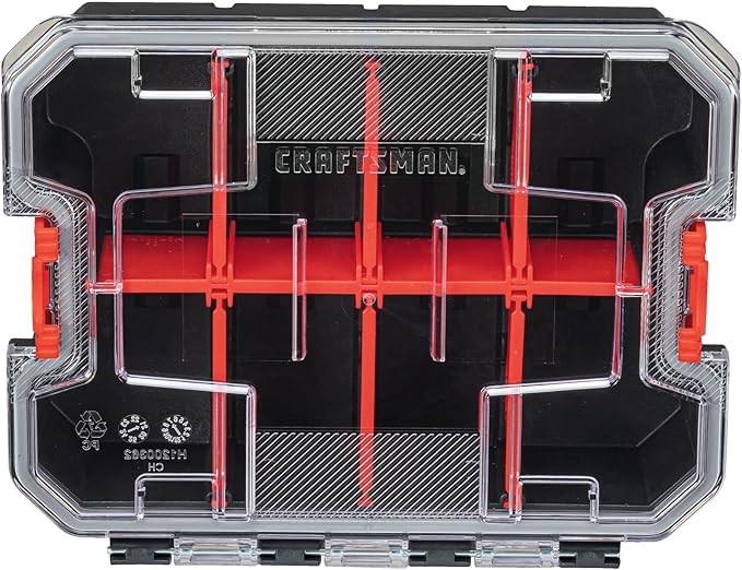 CRAFTSMAN VERSASTACK Storage Organizer, Small Parts Organizer, 8 Compartments, Lid Includes Secure Latch (CMST17827)