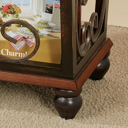 Touch of Class Ashburn Regal Walnut Magazine Newspaper Catalog Rack