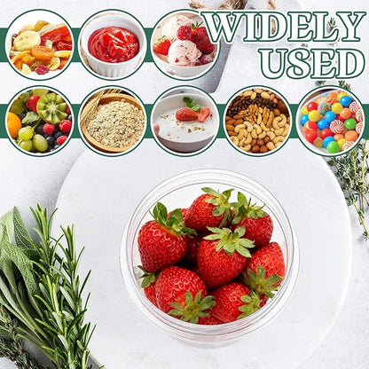 ISUSSER 12 Pack Freezer Containers with Screw On Lids, 12 Oz Stackable Reusable Plastic Storage Container, Airtight Plastic Food Storage Containers with Twist Top Lids for Food Soup Jello Sauce