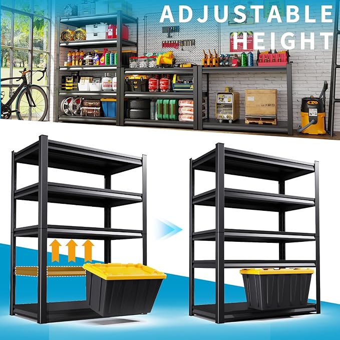 72" H Garage Storage Shelves 5-Tier,Garage Storage System Shelves Adjustable 2000LBS,Storage Shelving for Basement,Pantry,Kitchen,Warehouse, 72''H x 36''W x 16''D