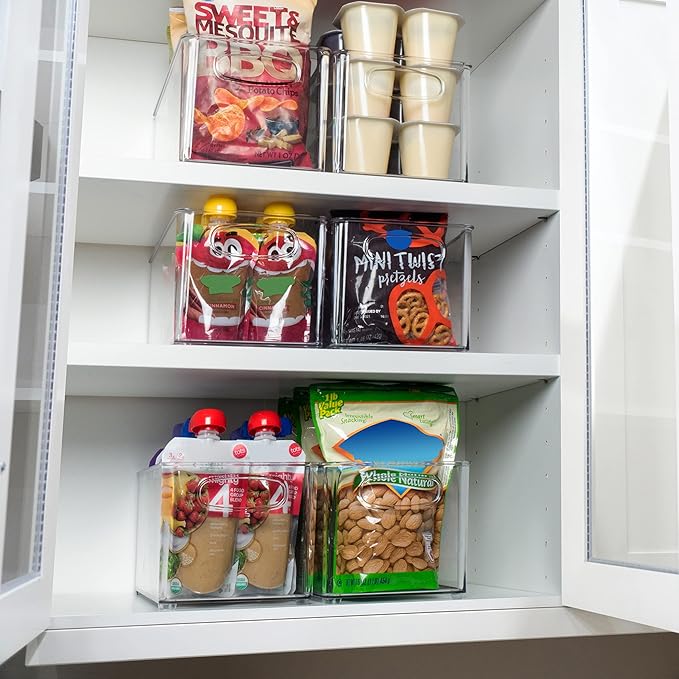 ClearSpace Clear Plastic Storage Bins – Perfect Kitchen Organization and Storage or Pantry Storage – Fridge Organizer, Pantry Organization and Clear Storage Bins, Cabinet Organizers