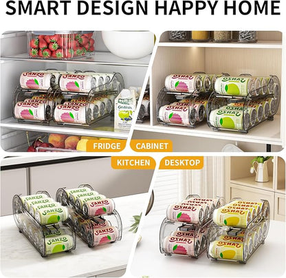 GoldOath Drink Organizer for Fridge, Soda Can Organizer Dispenser for Refrigerator with Automatic Rolling,Organize Standard Size 11.15oz or 12oz Cans Drink,Save Space for Fridge、Kitchen、countertop