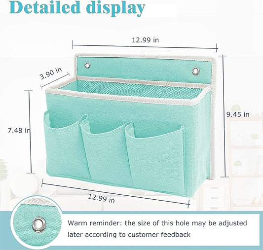 2-Pack Wall Hanging Organizer Bag/Hanging Baskets with Large Mesh Compartment & 3 Pockets，Over the Door Organizer Space Saving Storage for Bedroom,RV Camper, Closet (Green -2 Pack)