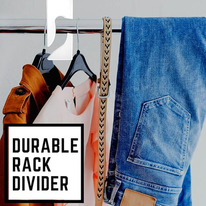 Discount Sizing- Blank King Rectangle Clothing Rack Hanger Dividers 200 Pack | Great for Retail, Dry Cleaners, Boutiques, Clothing Organization, Sizing Dividers, Garment Rack (White)
