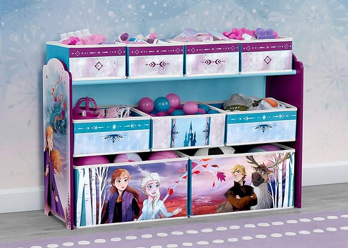 Disney Frozen Deluxe 9 Bin Design and Store Toy Organizer by Delta Children, Greenguard Gold Certified