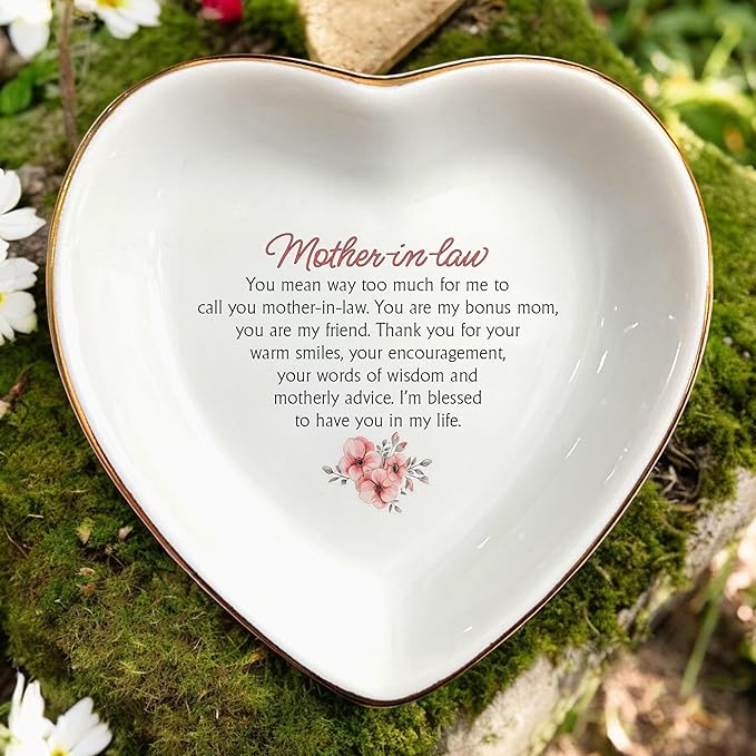 Clover89 Mother-in-law Ring Dish Gifts-Ring Jewelry Trinket Tray For Her-Ring Holder Dish For Mom,Mother of the Groom, Bonus Mom-Wedding,Birthday,Christmas,Mother's Day,Thanksgiving Gifts for Women
