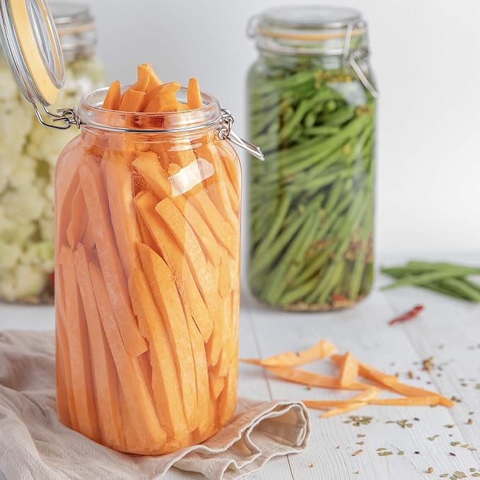 Galashield Glass Jars with Lids [67 oz] Food Storage Jars with Airtight Lids Leak Proof Glass Canisters for Kitchen