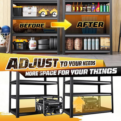 72" H Garage Storage Shelves 5-Tier,Garage Storage System Shelves Adjustable 2000LBS,Storage Shelving for Basement,Pantry,Kitchen,Warehouse,72" H x35 W x 16" D