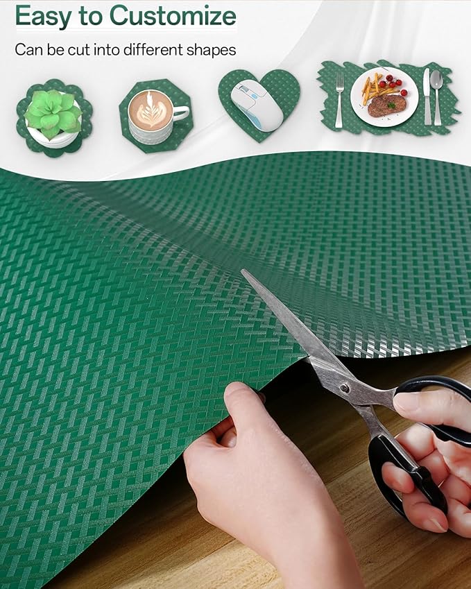 Shelf and Drawer Liner for Kitchen Cabinet, Non-Adhesive 12in x 120in Waterproof Contact Paper Refrigerator Liners Thickened Durable EVA Material Non Slip Mat for Dresser Cupboard Pantry Protector