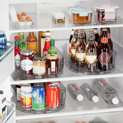 360° Rotating Lazy Susan for Refrigerator, 13.5''x8.5'' Clear Lazy Susan Turntable for Refrigerator Organizers and Storage, Kitchen, Table Top, Cabinet, Pantry, Countertop, 1 Pack