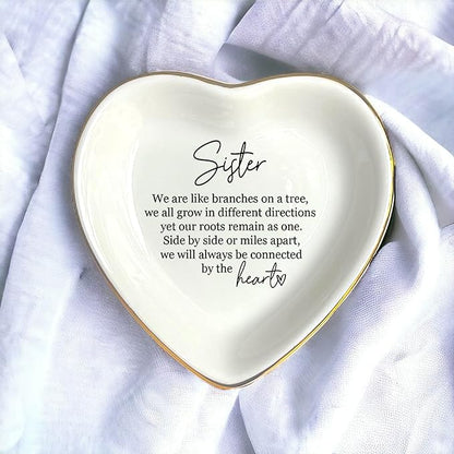 Sister Friends Gift Ring Dish, Jewelry Dish, Bridesmaids Gift, Sister Gifts, Bestie Gift, Friend Gift, Friendship Gifts, Sister In Law Gift, Wedding Day Gift, Maid of Honor Gift, Sister By Heart
