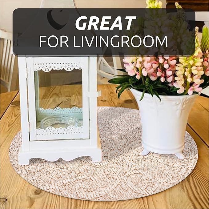 FIFTY FEET 12X360 Inch Shelf Liner with Scissor & Tape Measure for Kitchen Cabinets, PVC Drawer Liner for Dresser Non-Slip Bathroom, Non-Adhesive Cabinet Liner Washable (Chocolate Cream Color)