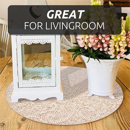 FIFTY FEET 12X360 Inch Shelf Liner with Scissor & Tape Measure for Kitchen Cabinets, PVC Drawer Liner for Dresser Non-Slip Bathroom, Non-Adhesive Cabinet Liner Washable (Chocolate Cream Color)