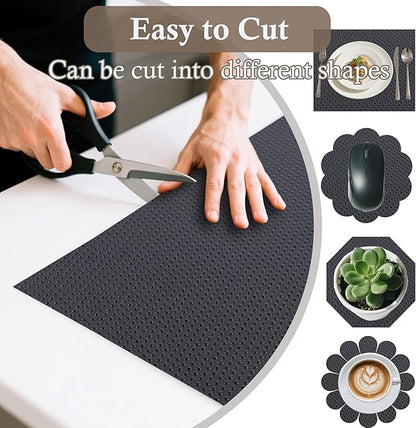 Shelf Liner Non-Slip 18 Inch Wide X 20 Ft Kitchen Cabinet Drawer Liners Waterproof & Oil-Proof Drawer Mat for Cupboard Pantry Non Adhesive Refrigerator Shelf Liner Strong Grip Cabinet Mat (Black)