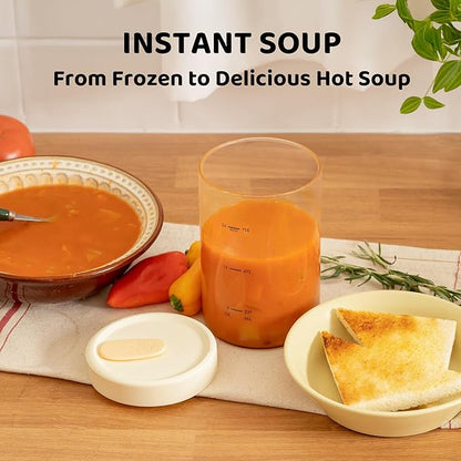 SOLIGT 4-Pack Soup Freezer Containers with Vented Lids, 24oz Glass Food Storage Jars, Microwave-Safe, Leakproof Meal Prep Jars for Soup, Stew, Sauce, Dishwasher Safe