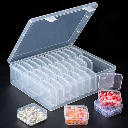 31 PCS Bead Organizer Box, Small Clear Plastic Bead Storage Cases, Rectangle Storage Containers, Suitable for Making Bracelets, DIY Jewelry Crafts, Nail Art, Small Item Organizer