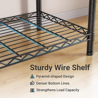 VIPEK R2 Mini Rolling Clothes Rack Heavy Duty Clothing Rack for Hanging Clothes Adjustable Portable Closet Metal Clothes Racks with Wheels Double Rods Side Hooks, Freestanding Garment Rack, Black