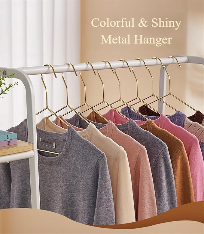 Better to U 17 Inch Metal Clothes Hanger, 4.0mm Heavy Duty Shirt Blouse Hanger for Coat Suit Bridal Boutique, Space Saving Slim Wire Hanger for Camisole Trousers Wedding Dress（Gold 36pack）