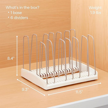 YouCopia StoreMore Cookware Rack with Tall Steel Wires, Adjustable Pan and Lid Organizer for Kitchen Cabinet Storage, Classic Edition
