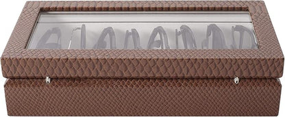 OYOBox Maxi Luxury Eyewear Organizer, Wood Box for Glasses + Sunglasses, Exotic Print Collection