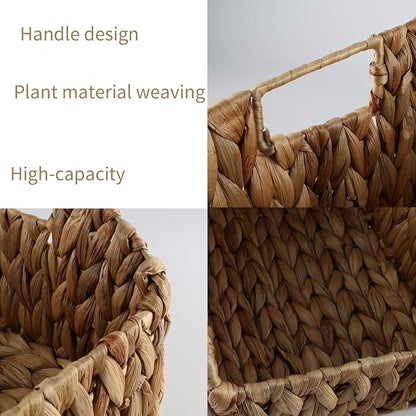 Set of 2 Eggs Collecting Basket with Handle, Farmhouse Wicker Egg Baskets for Gathering Fresh Egg, Trapezoid Egg Holder Display, Vintage Style Fruit Basket for Kitchen Pantry Countertop