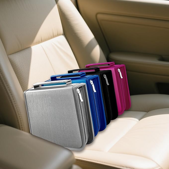 DVD Case CD Storage,40 Capacity CD Cases Holder DVD Storage Case Holders CD DVD Disc Case Storage Wallet Binder for Car Home Office Travel (40 Rose)