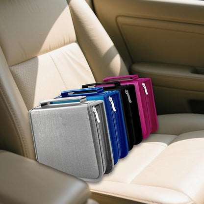 DVD Case CD Storage,40 Capacity CD Cases Holder DVD Storage Case Holders CD DVD Disc Case Storage Wallet Binder for Car Home Office Travel (40 Rose)