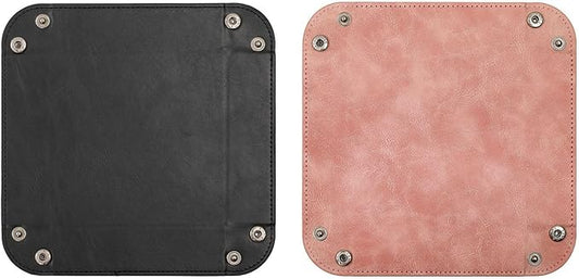 siduater Valet Tray Desktop Storage Organizer – Vegan Leather Catchall Bedside Vanity Tray Nightstand Caddy Holder for Remote Controller, Watch, Keys, Phone, Wallet, Coin, Jewelry, Stone Pink