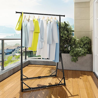 MAXLEAD HOME Clothes Rack Foldable Clothing Rack, 64.5''H Collapsible Garment Rack with 4 levels Adjustable Height, Portable Coat Rack for Travel, Camping, Drying, RV, Indoor, Outdoor, Easy Assemble