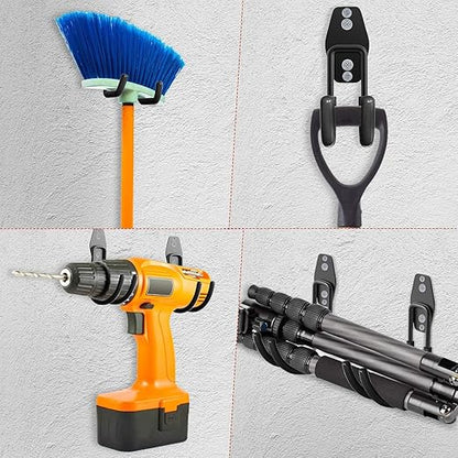 3-H Heavy Duty Garage Hooks [10 Pack] - 3-Round Welding Tech Holds 22lbs More - Thickened Steel Wall Mount for Ladders, Tools & Storage - Rustproof Utility Hardware