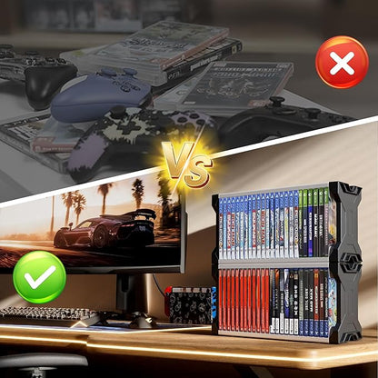 White Video Game Storage Tower 23 PCS - Universal Organizer for PS5 PS4 PS3 PS2 PSP, Xbox Series X/S One 360, Wii Wii U, Switch Switch 2 | Holds Game Cases, Controllers & Headphones