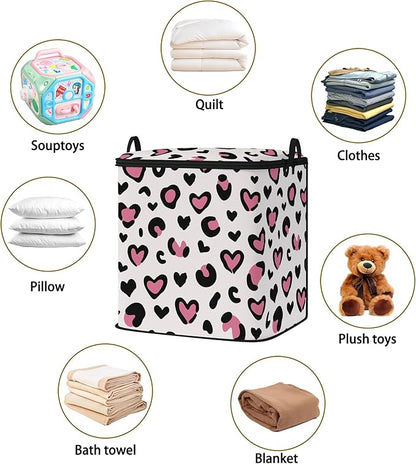 Large Comforter Storage Bag with Zipper,Closet Organizer for Clothes/Blankets/Quilts/Pillows,Fabric Storage Bags with Portable Handles 95L(2-Pack)